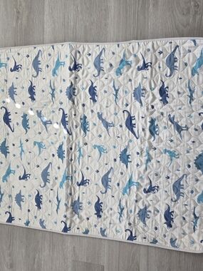 Blue Dinosaur Quilted Training Potty Mat For Baby